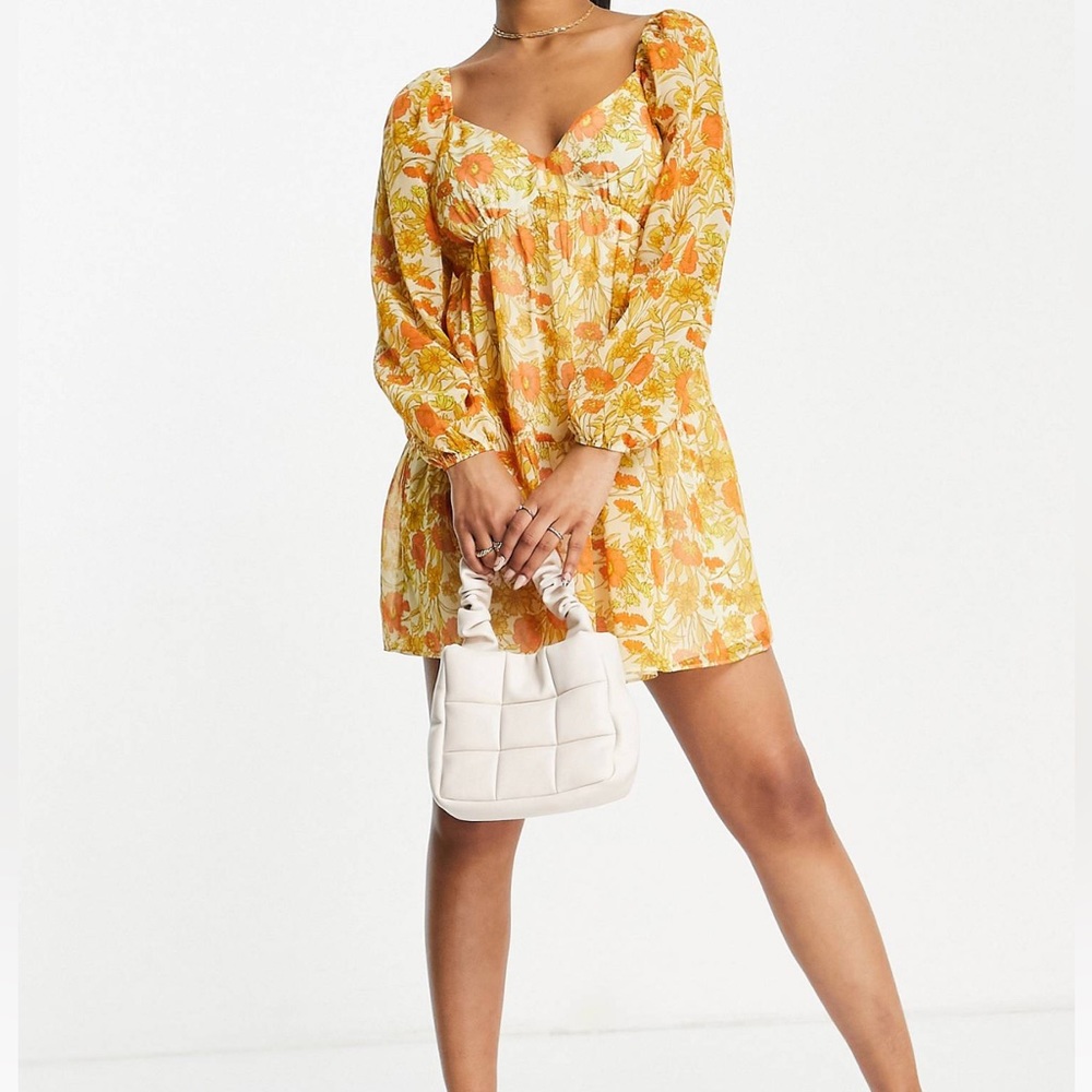 Chiffon tiered smock mini dress